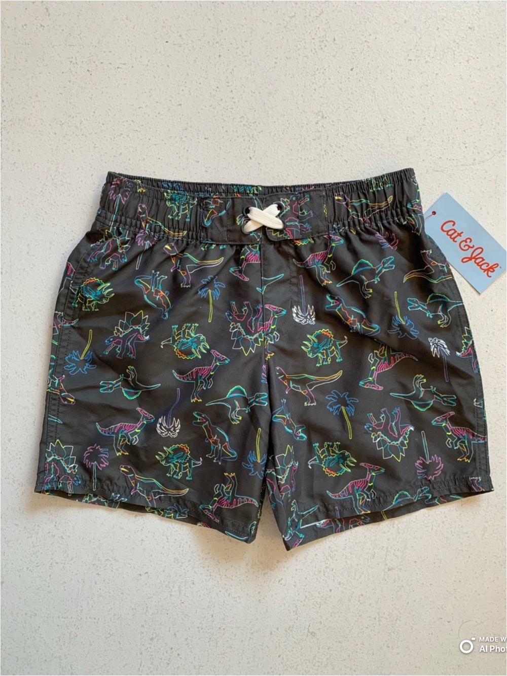 Cat & Jack Boys Colorful Dinosaur Swim Trunks Swimsuit Size 5T NWT Beach